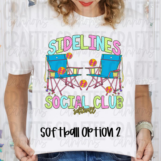 Sidelines Social Club Shirt – Custom Sport Parent Tee | Game Day Shirt | Sports Mom Shirt | Cheer, Baseball, Golf & More!