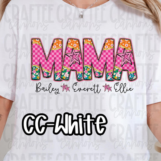 Bright Floral Mama, grandma, memaw, mamaw, grammy, nana shirt Bella Canvas Comfort Colors