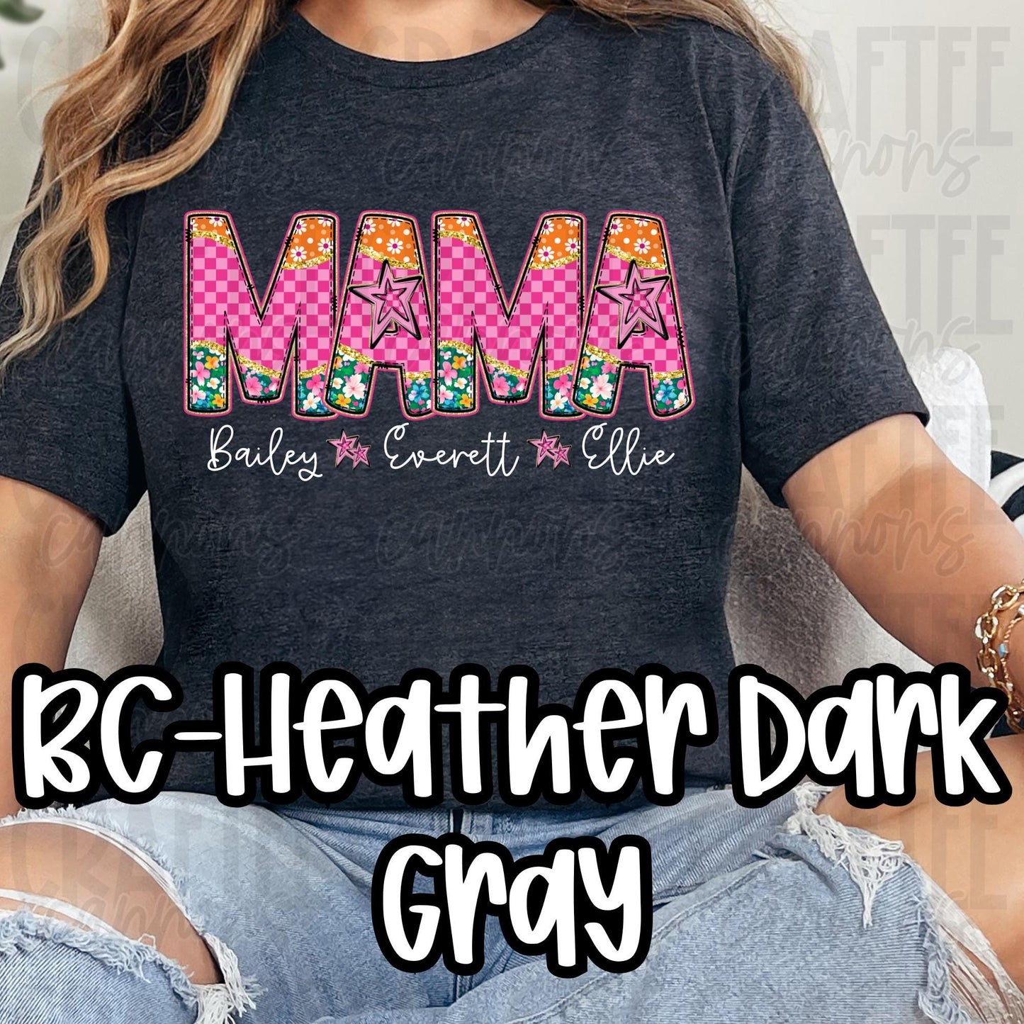 Bright Floral Mama, grandma, memaw, mamaw, grammy, nana shirt Bella Canvas Comfort Colors