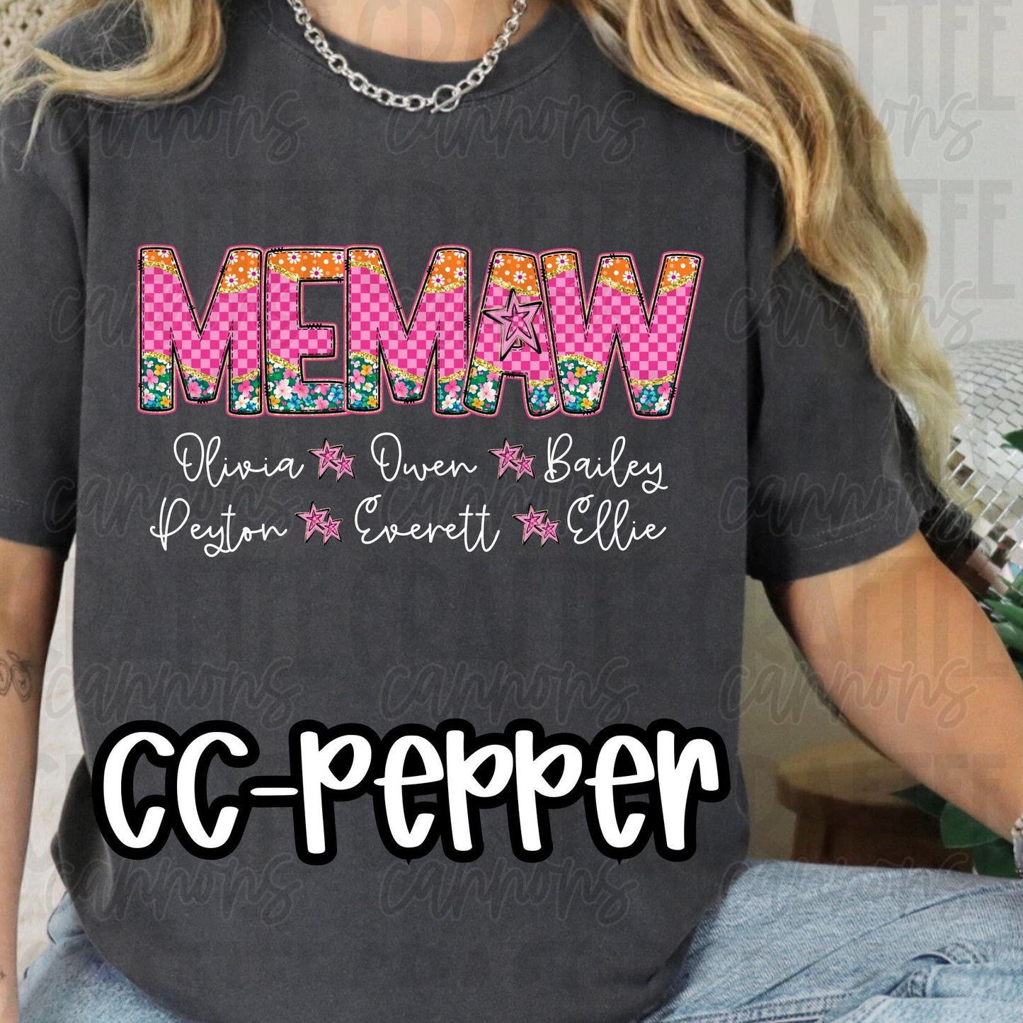 Bright Floral Mama, grandma, memaw, mamaw, grammy, nana shirt Bella Canvas Comfort Colors