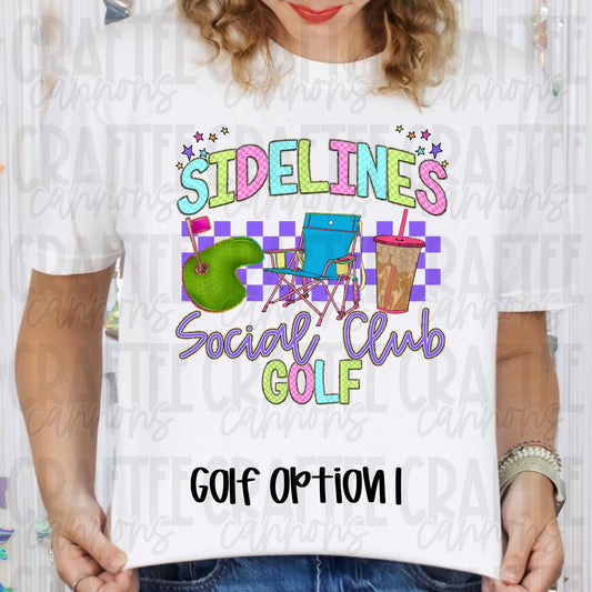 Sidelines Social Club Shirt – Custom Sport Parent Tee | Game Day Shirt | Sports Mom Shirt | Cheer, Baseball, Golf & More!