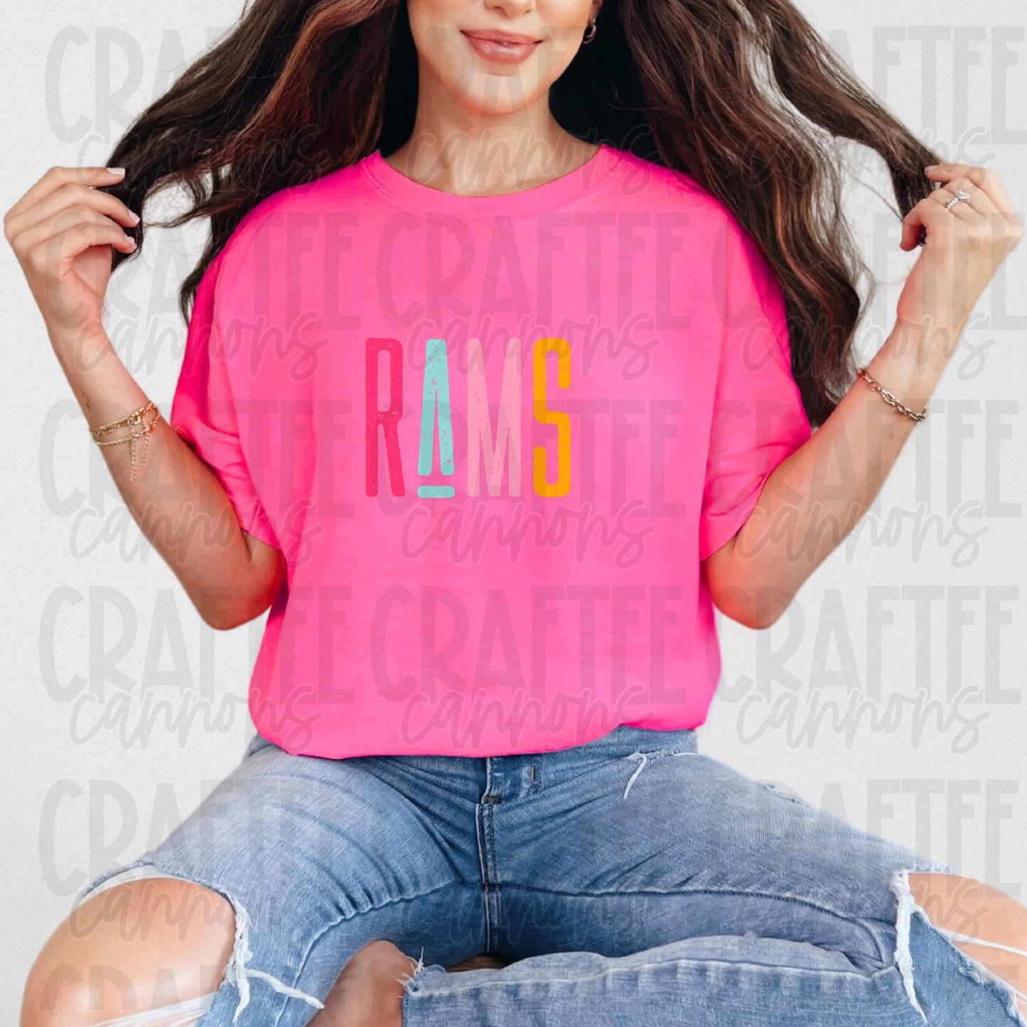 Rams Spirit PNG | Retro Cute School Mascot Shirt Design | Sublimation & DTF Print | Digital Download