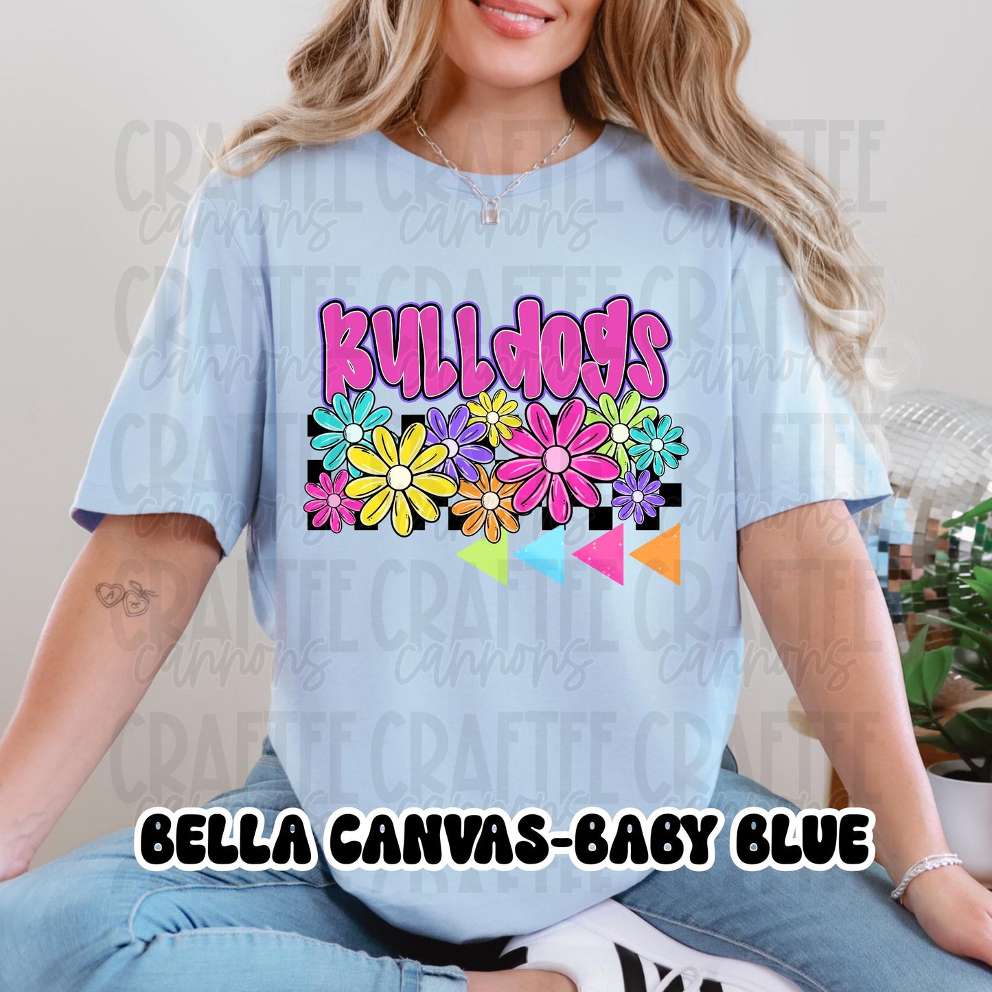 Custom Floral Team Shirt – ANY Team Name – Bright Retro Flowers – Personalized Sports Tee