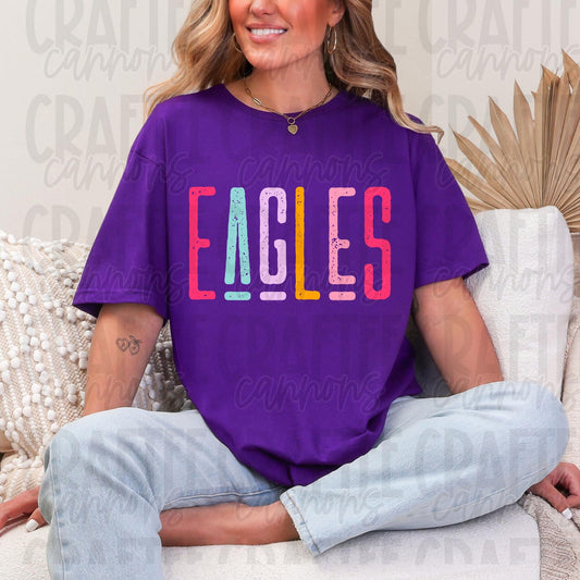 Eagles Spirit PNG | Retro Cute School Mascot Shirt Design | Sublimation & DTF Print | Digital Download