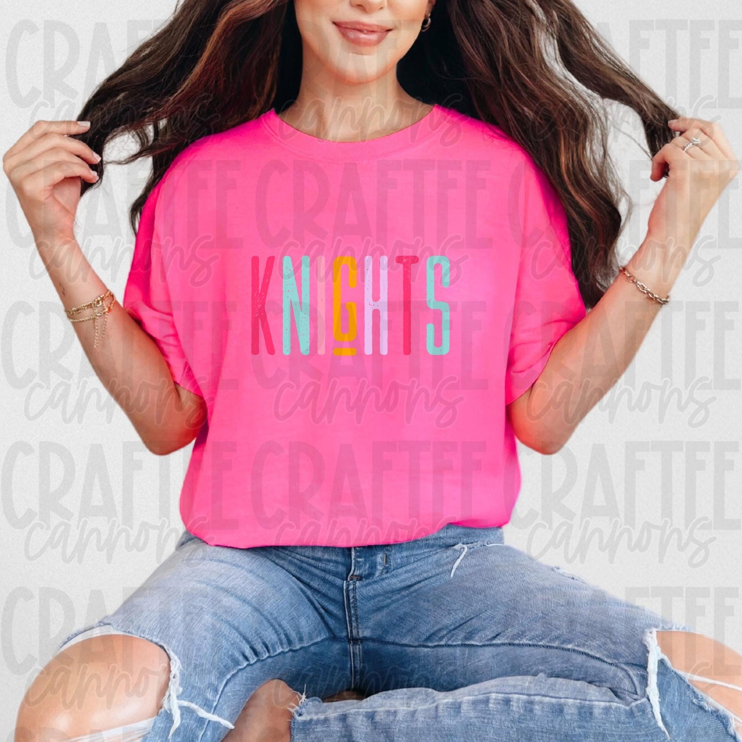 Knights Spirit PNG | Retro Cute School Mascot Shirt Design | Sublimation & DTF Print | Digital Download