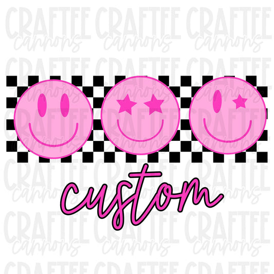 Custom Retro Smiley name-Custom School Mascot Word Art | Rainbow Block Text Design | Personalized Team Name Graphic | DIGITAL FILE