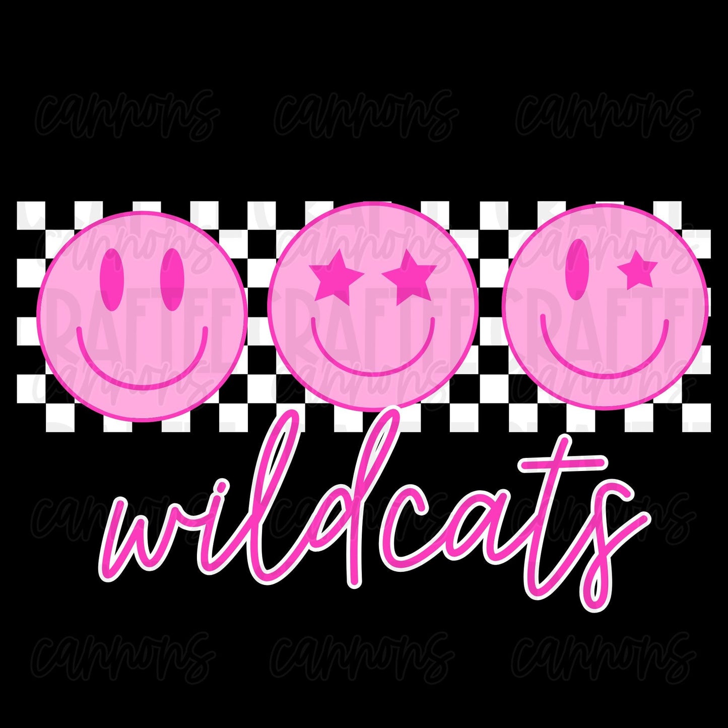 Custom Retro Smiley name-Custom School Mascot Word Art | Rainbow Block Text Design | Personalized Team Name Graphic | DIGITAL FILE