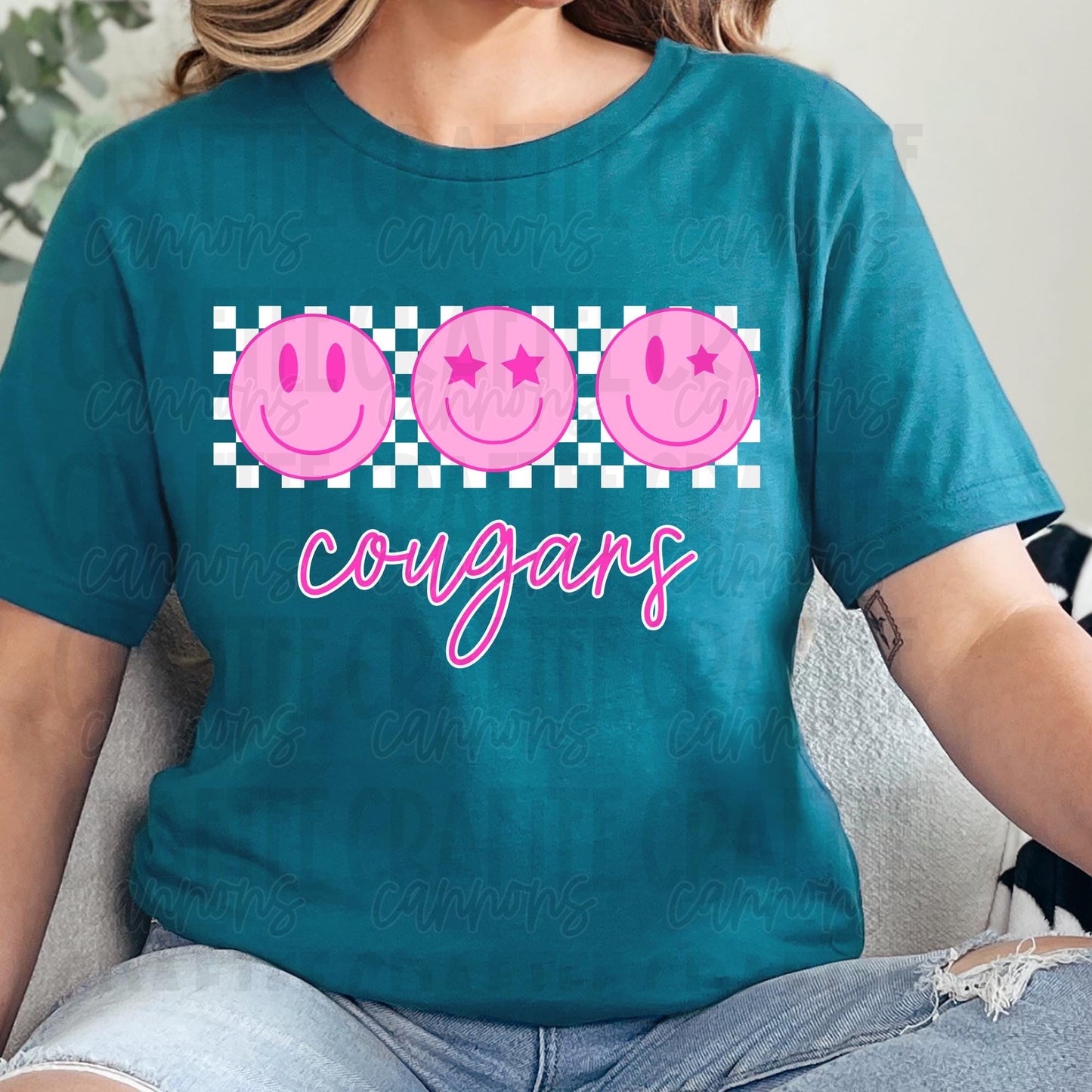 Custom Retro Smiley Face Shirt | Cute Pink Spirit Wear | Game Day Shirt | custom Fan Tee | Custom School Shirt