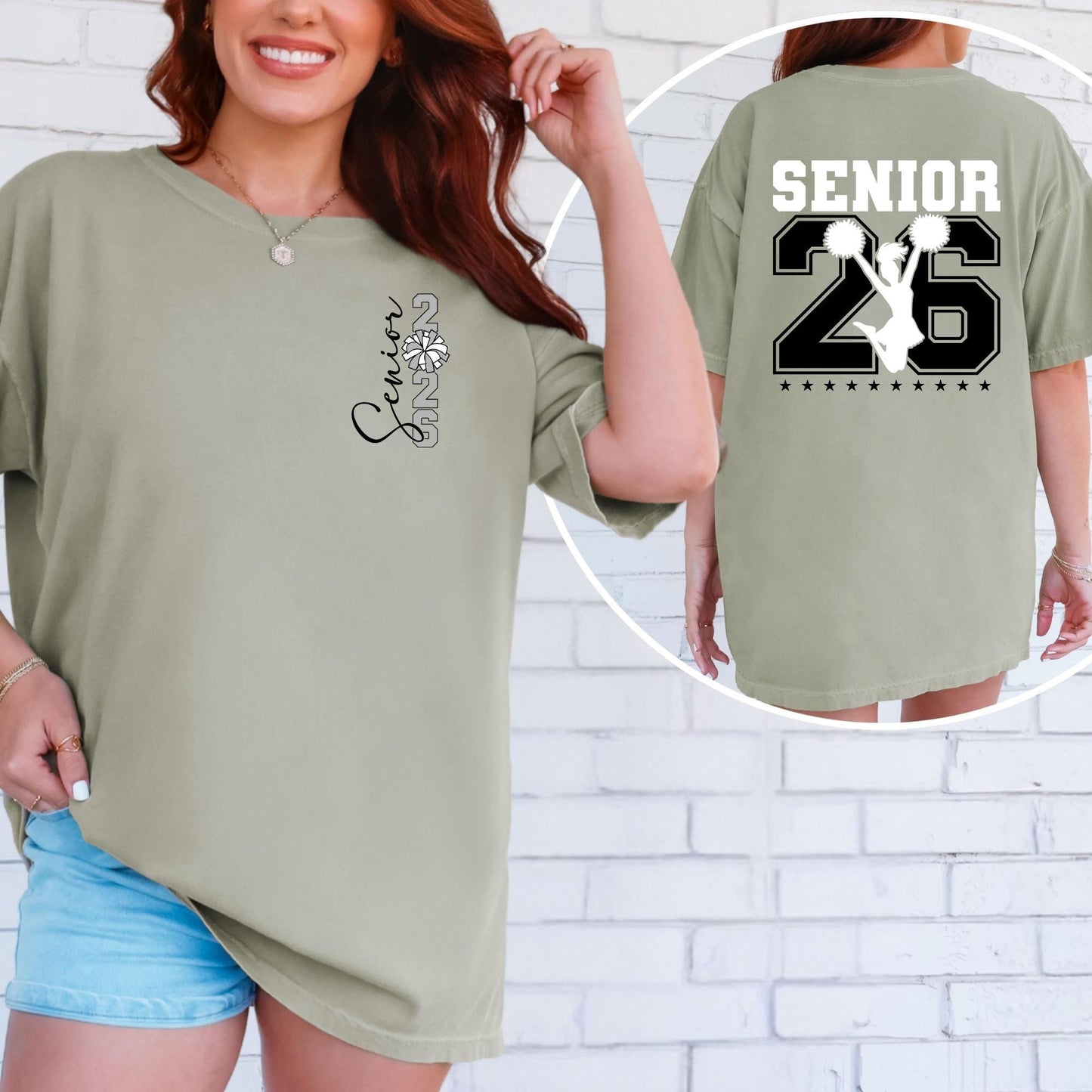Custom SENIOR CHEER 2026 Shirt | Back-to-School Senior Tee | Graduation Shirt | Class of 2026 | Personalized High School Senior Shirt