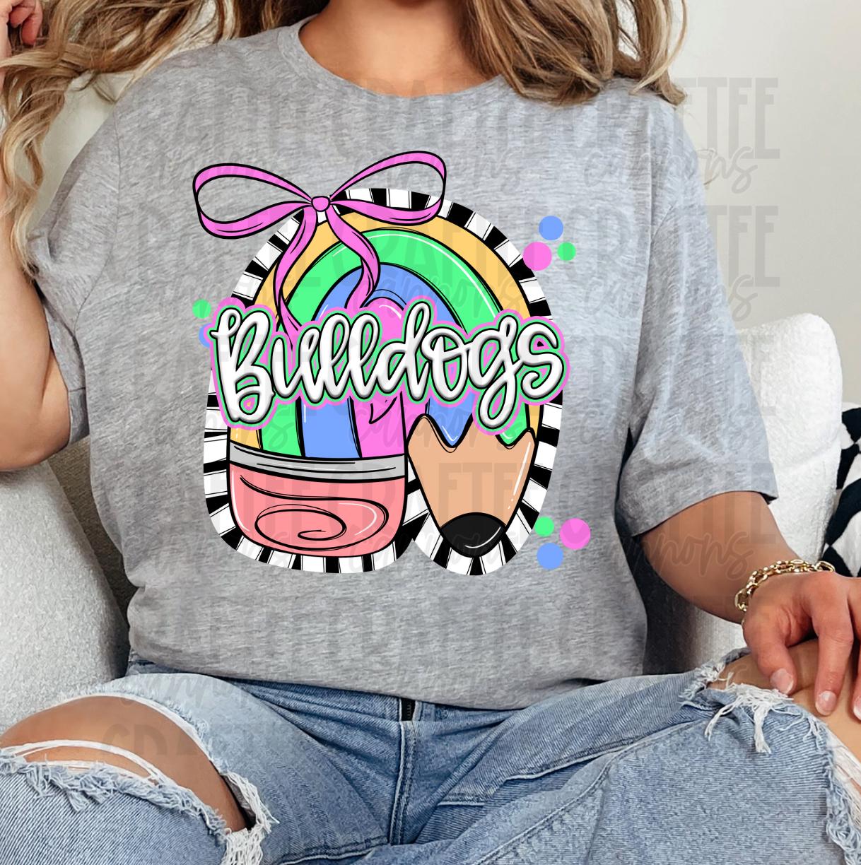 Custom Mascot Rainbow Pencil Comfort Colors or Bella Canvas  Perfect for Back to School, Teacher Appreciation  Everyday Classroom Style