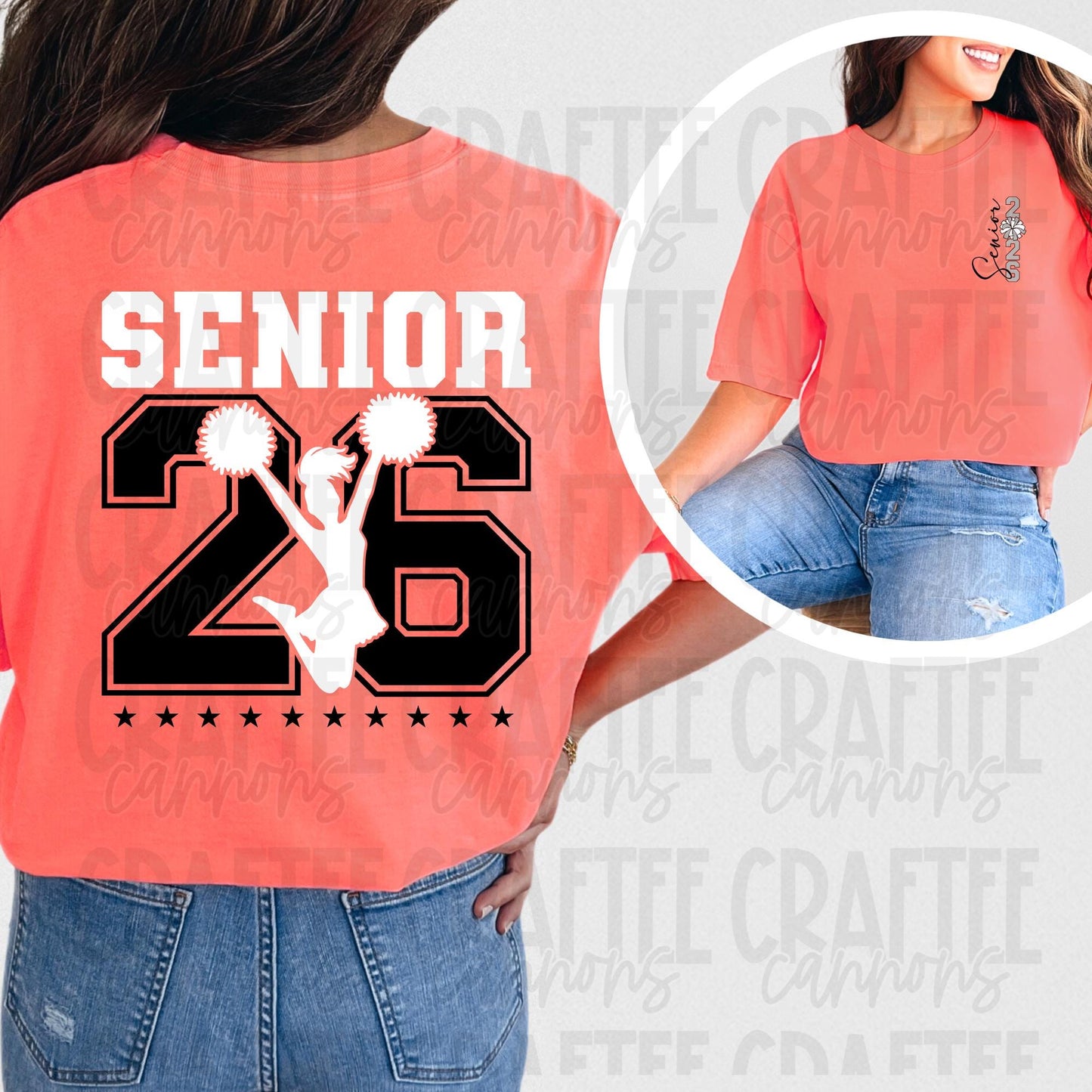 Custom SENIOR CHEER 2026 Shirt | Back-to-School Senior Tee | Graduation Shirt | Class of 2026 | Personalized High School Senior Shirt