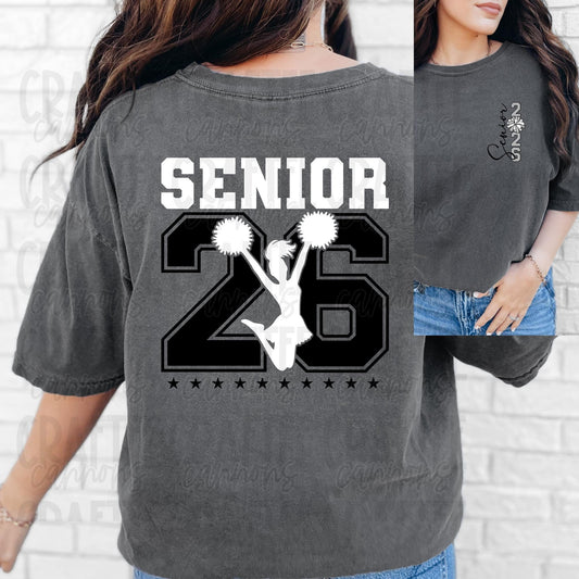 Custom SENIOR CHEER 2026 Shirt | Back-to-School Senior Tee | Graduation Shirt | Class of 2026 | Personalized High School Senior Shirt