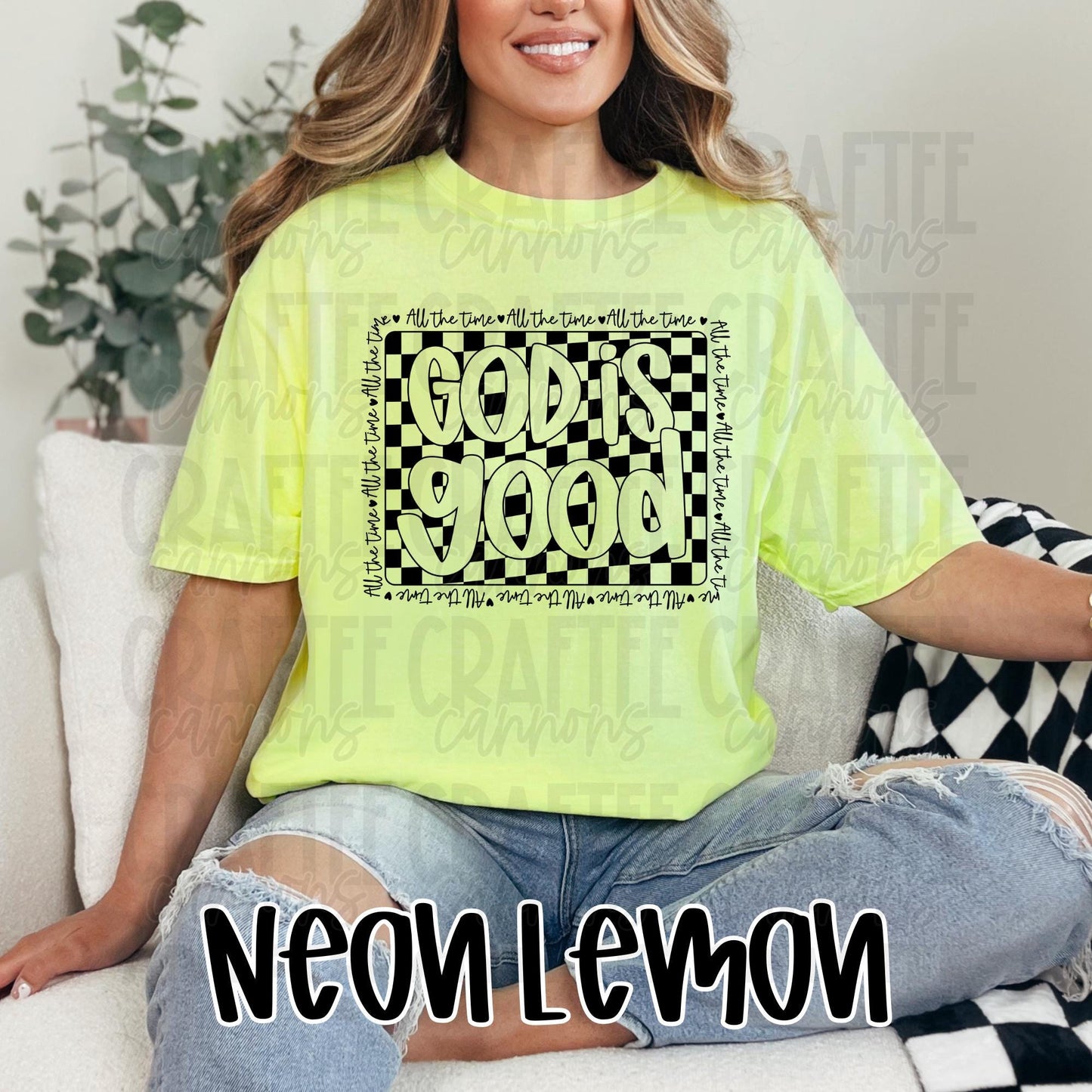 God is Good Shirt • Christian Graphic Tee • Neon Cantaloupe, Pink, Lemon • Bible Verse Shirt • Religious Gift for Women • Faith T-Shirt