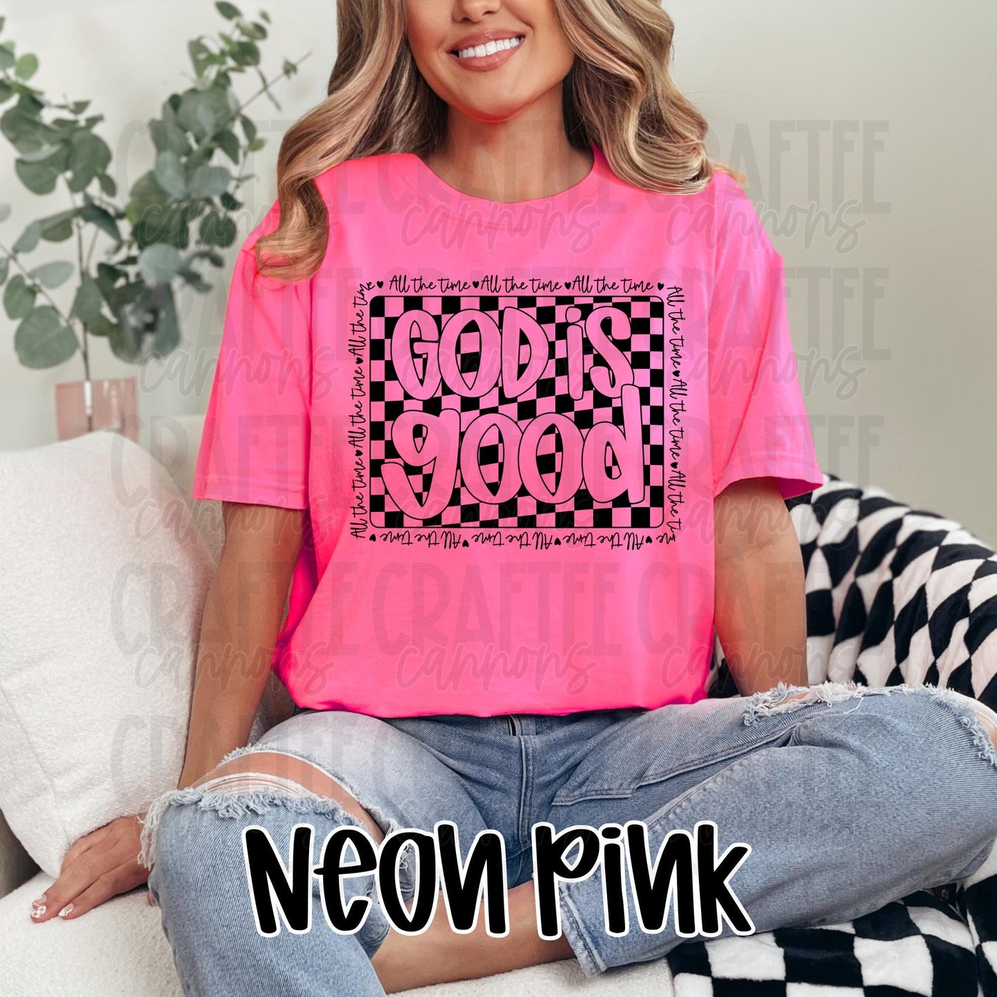 God is Good Shirt • Christian Graphic Tee • Neon Cantaloupe, Pink, Lemon • Bible Verse Shirt • Religious Gift for Women • Faith T-Shirt