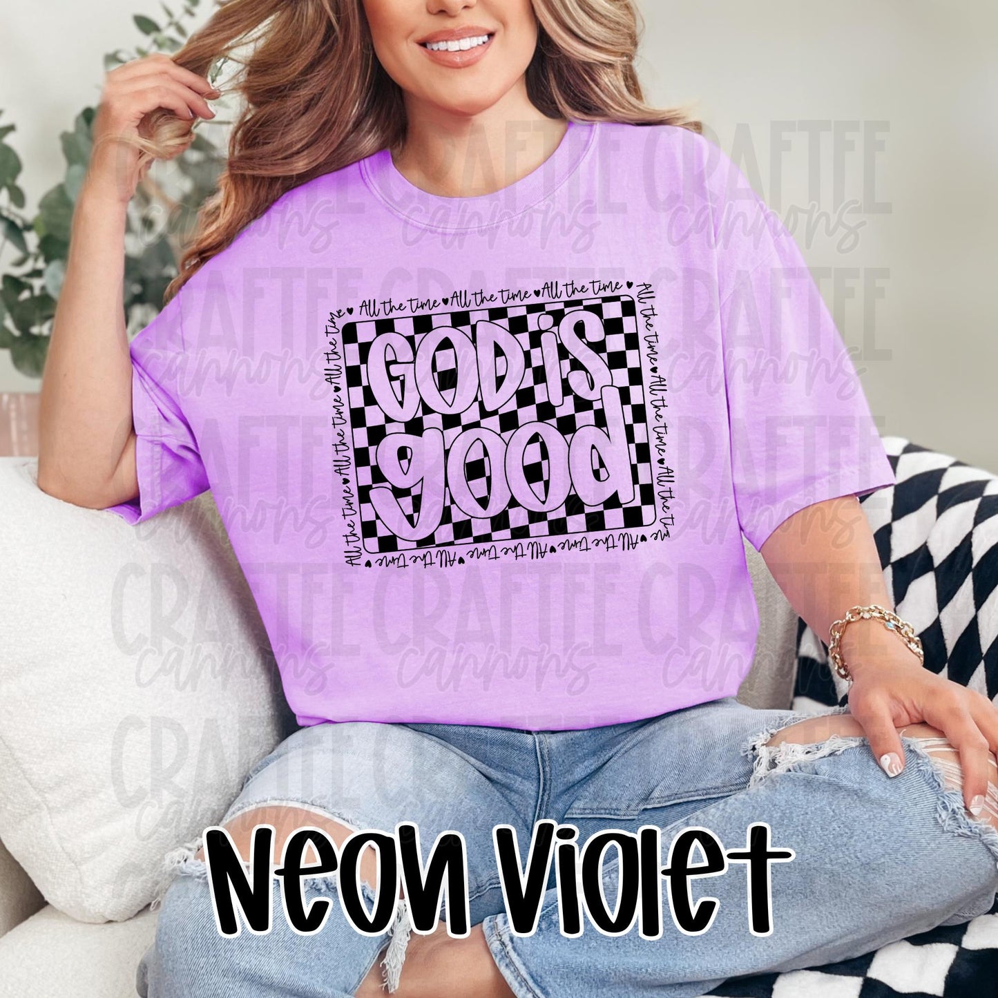 God is Good Shirt • Christian Graphic Tee • Neon Cantaloupe, Pink, Lemon • Bible Verse Shirt • Religious Gift for Women • Faith T-Shirt
